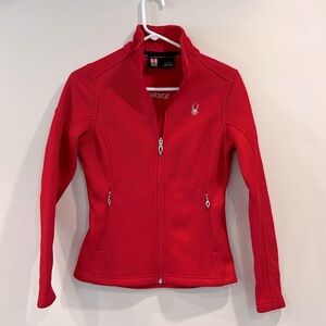 🔥Spyder Red Ski Jacket with Standing Collar and Sporty Design🔥